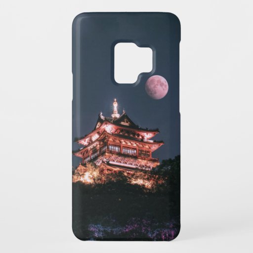 BROWN AND WHITE TEMPLE UNDER FULL MOON Case-Mate SAMSUNG GALAXY S9 CASE