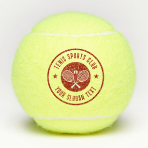 Brown and White Tennis Theme Club Name Tennis Balls