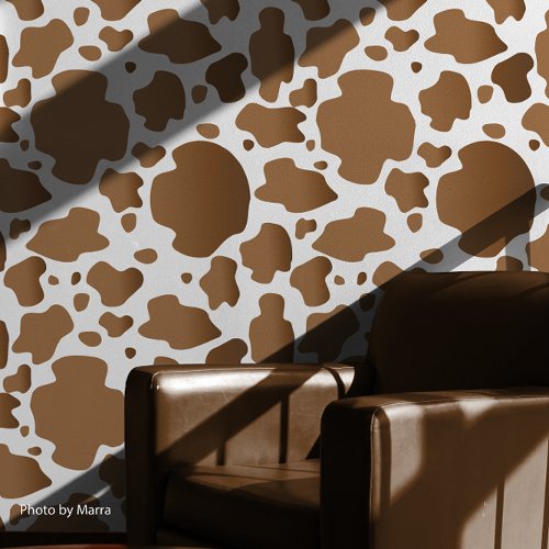 Brown and White Unique Cow Pattern  Wallpaper