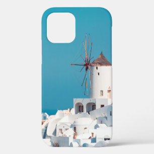 Brown and white windmill iPhone 12 case