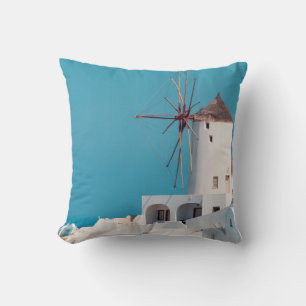Brown and white windmill throw pillow