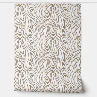 Brown and White Wood Look Wallpaper
