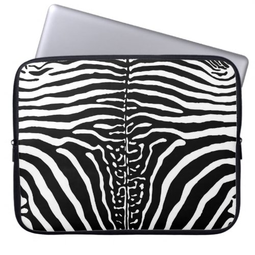 Brown and White Zebra Print  Laptop Sleeve