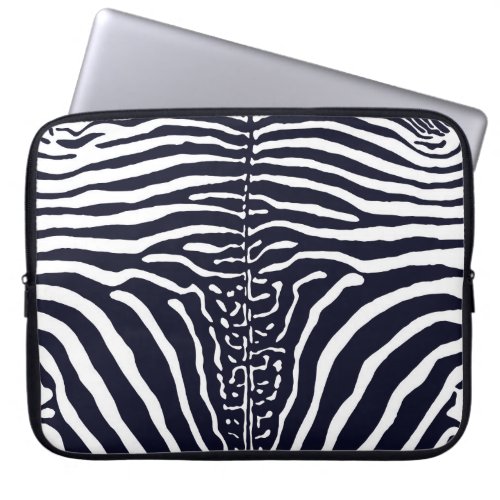 Brown and White Zebra Print  Laptop Sleeve