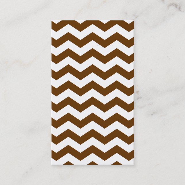 Brown and White Zigzag Business Card (Front)