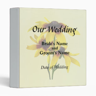 Brown and Yellow Black Eyed Susan Wedding Products 3 Ring Binder