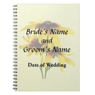 Brown and Yellow Black Eyed Susan Wedding Products Notebook