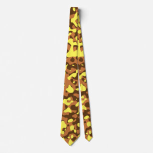 Brown and Yellow Desert Camouflage Pattern Neck Tie