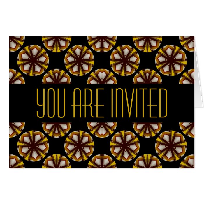 Brown and Yellow Party Invitation Greeting Card