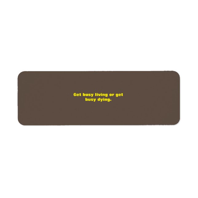 Brown And Yellow Quotes Small Text Design  Label (Front)