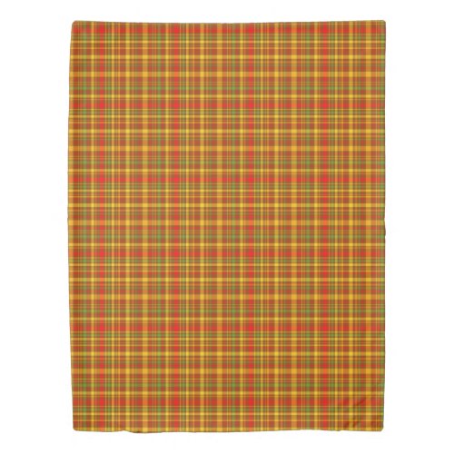 Brown and Yellow Rustic Plaid Pattern Duvet Cover