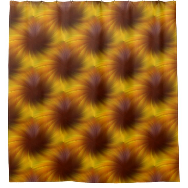 Brown And Yellow Swirl Abstract Pattern  Shower Curtain (Front)