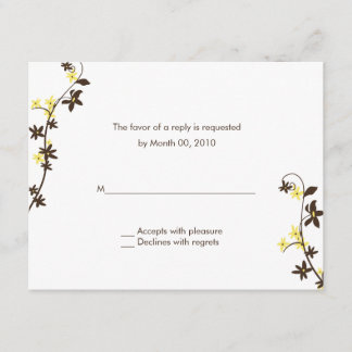 Brown and Yellow Wedding Invitation RSVP Cards