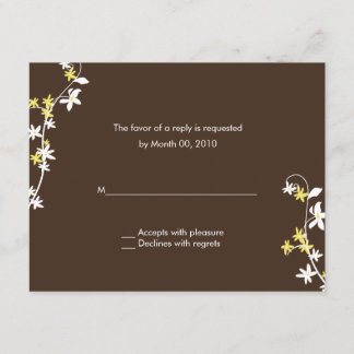 Brown and Yellow Wedding Invitation RSVP Cards