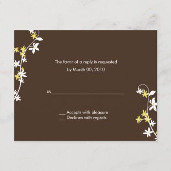 Brown And Yellow Wedding Invitation Rsvp Cards by PMCustomWeddings at Zazzle