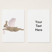 Brown Angel Rabbit With Pink Wings (Front & Back)