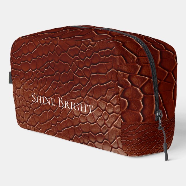 Brown Animal Print Dopp Kit (Right Corner)