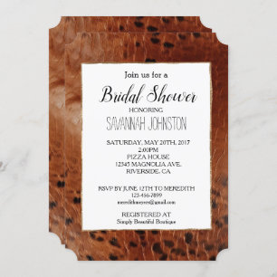 Brown Animal Print Invitation