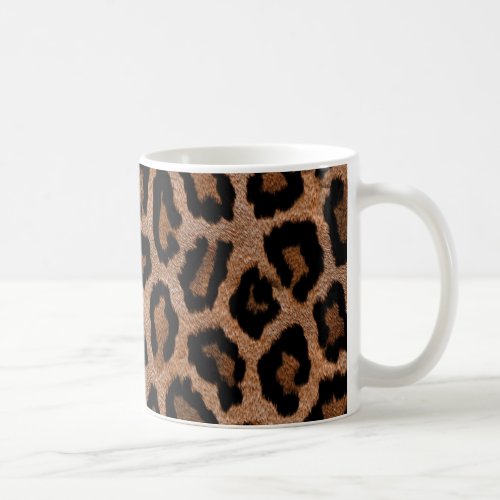 Brown animal print pattern coffee mug