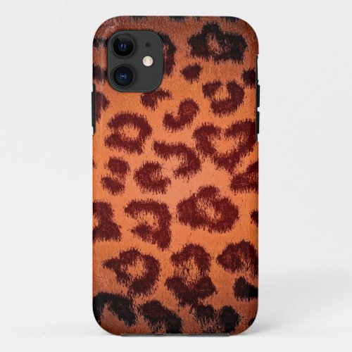 Brown animal print skin texture of leopard iPhone 11 case