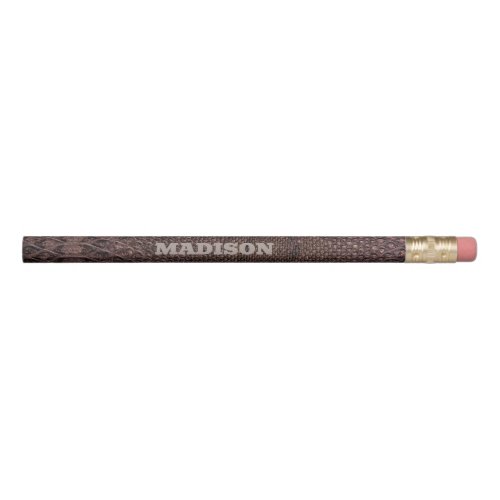 Brown Animal Print Snakeskin  Pencil