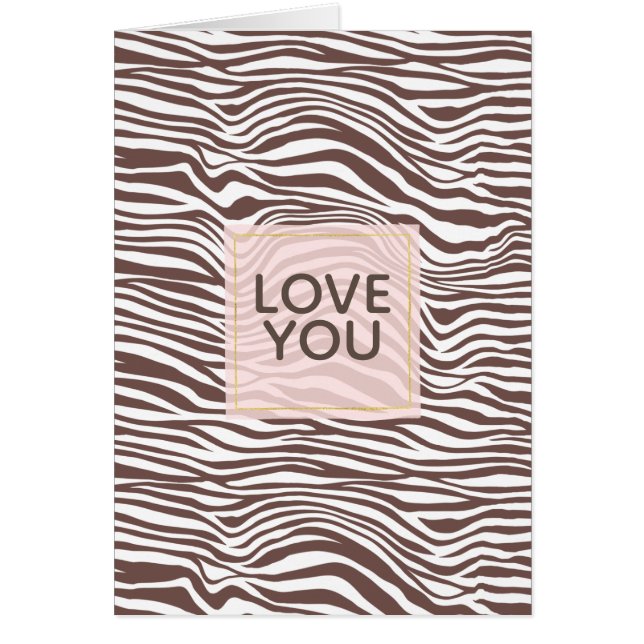 Brown Animal Print Stripes Cards (Front)