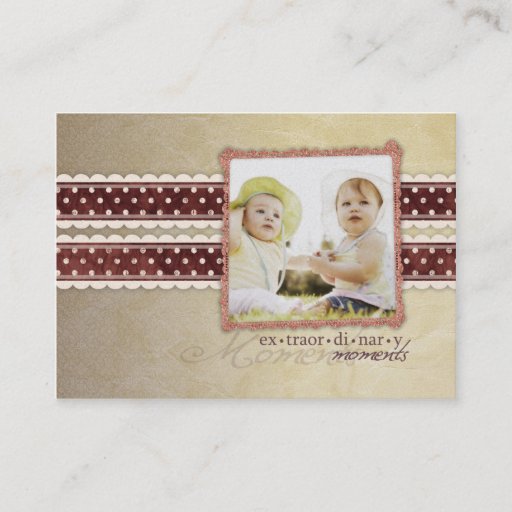 Customizable Brown Antique Dots Chubby Business Cards