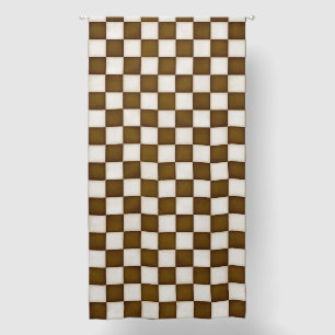 Brown & Antique White Checkered 96" Blackout Curtains