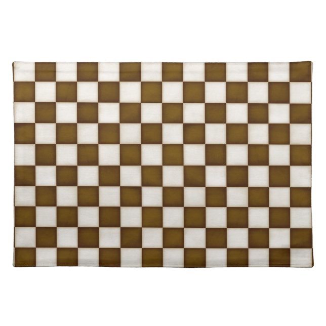 Brown & Antique White Checkered Cloth Placemat (Front)