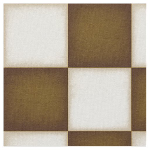 Brown & Antique White Checkered (large scale) Fabric