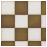 Brown &amp; Antique White Checkered (medium scale) Fabric