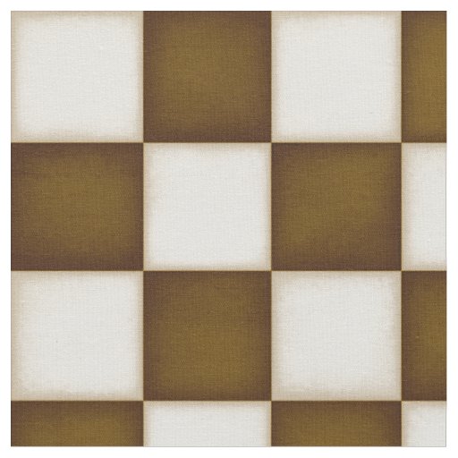 Brown & Antique White Checkered (medium scale) Fabric
