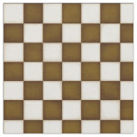 Brown &amp; Antique White Checkered (small scale) Fabric