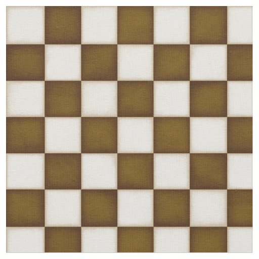 Brown & Antique White Checkered (small scale) Fabric