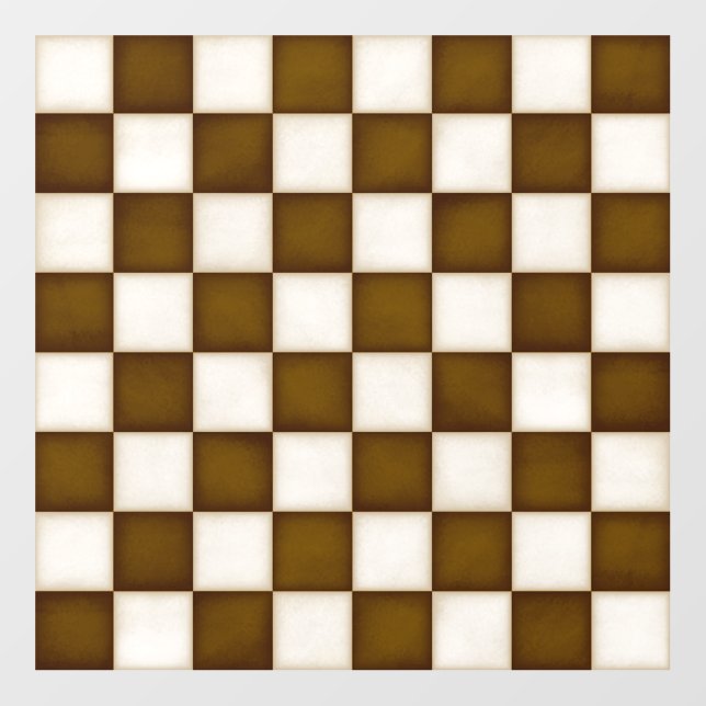 Brown & Antique White Custom Size Chessboard Decal (Front)