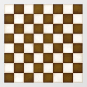 Brown & Antique White Custom Size Chessboard Decal