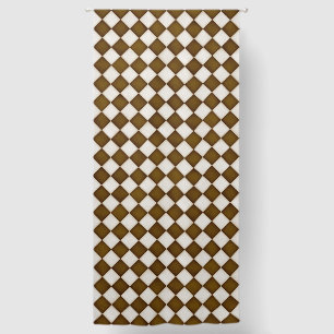 Brown & Antique White Diamonds 108" Blackout Curtains
