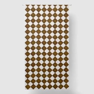 Brown & Antique White Diamonds 96" Blackout Curtains