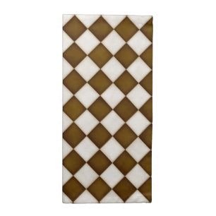 Brown & Antique White Diamonds Cloth Napkin