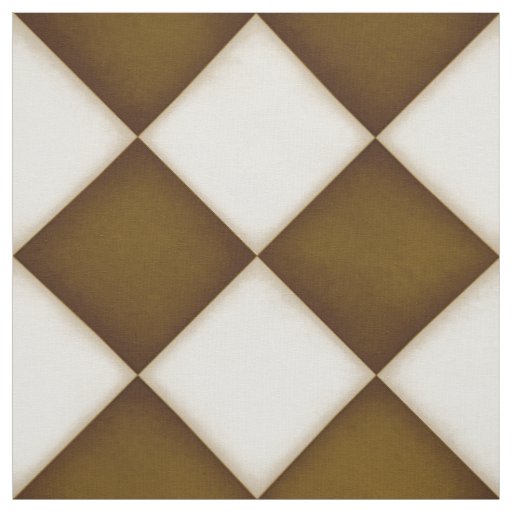 Brown & Antique White Diamonds (large scale) Fabric