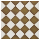 Brown &amp; Antique White Diamonds (medium scale) Fabric