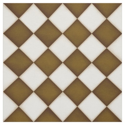 Brown & Antique White Diamonds (medium scale) Fabric