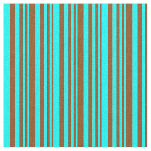Brown & Aqua Colored Stripes Pattern Fabric