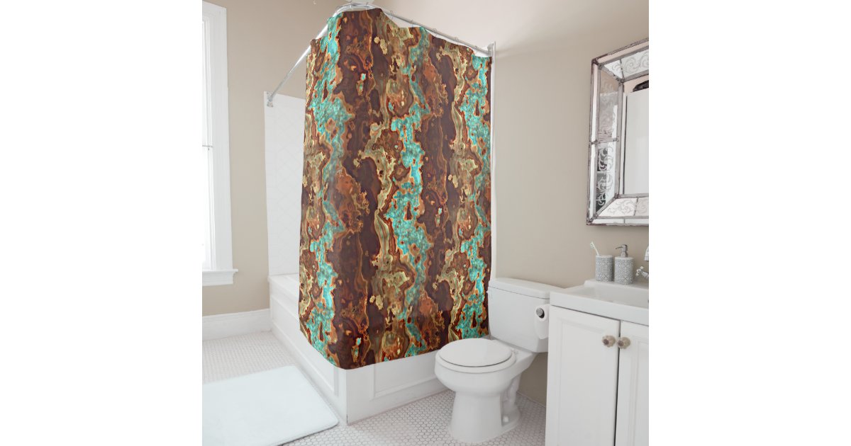 Brown Aqua Turquoise Green Geode Marble Pattern Shower Curtain Brown Aqua Turquoise Green Geode Marble Pattern Shower Curtain Zazzle Com