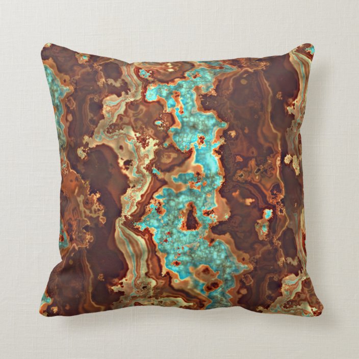 turquoise and brown throw pillows