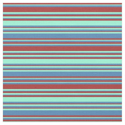 Brown, Aquamarine, and Blue Lined Pattern Fabric