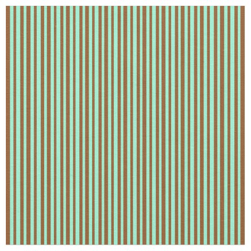 Brown & Aquamarine Lined Pattern Fabric