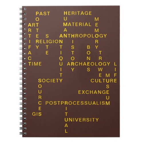 Brown Archaeology  Anthropology Crossword Puzzle Notebook