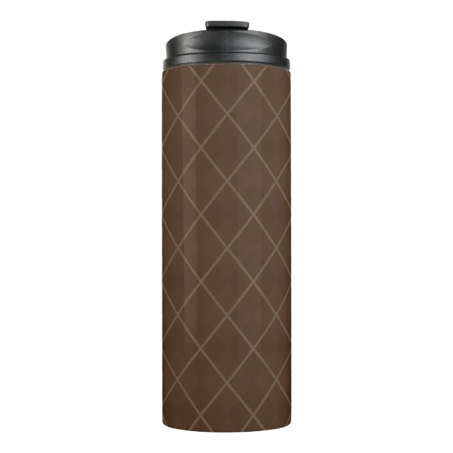 Brown Argyle Coffee Tumbler (Front)