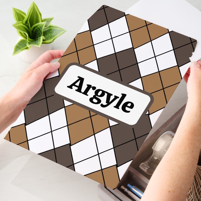 Brown Argyle Geometric Pattern Envelope Mailers (Desk)